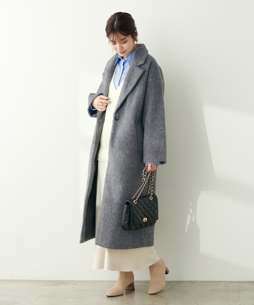 「natural couture」 チェスターコート FREE モカ レディース_画像4