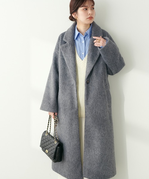 「natural couture」 チェスターコート FREE モカ レディース_画像5