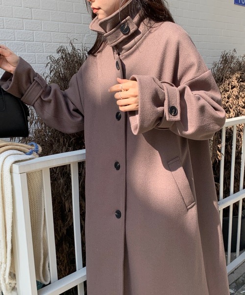 「ABITOKYO」 ステンカラーコート M モカ レディース_画像2