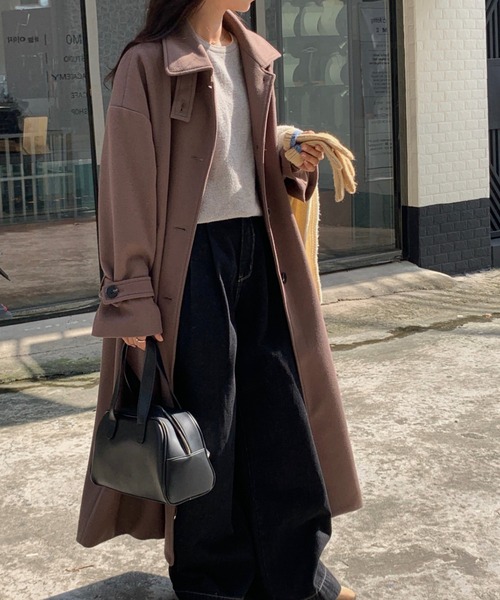 「ABITOKYO」 ステンカラーコート M モカ レディース_画像5