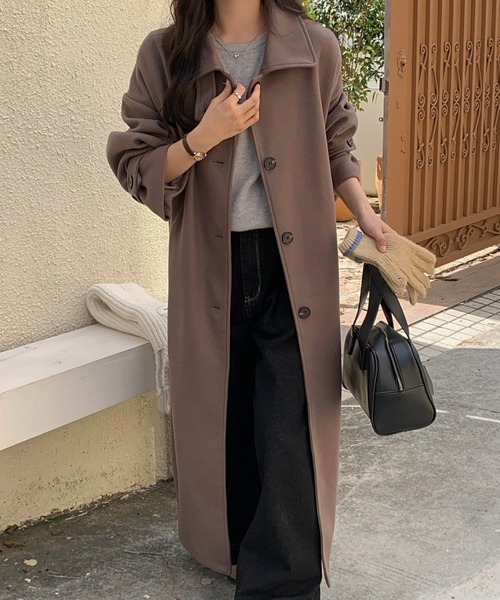 「ABITOKYO」 ステンカラーコート M モカ レディース_画像6