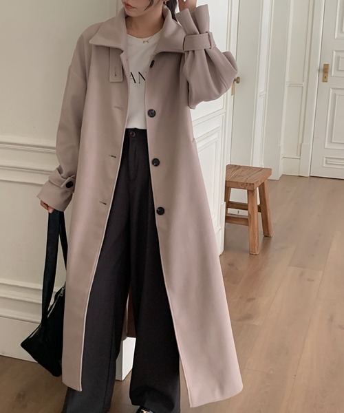 「ABITOKYO」 ステンカラーコート M モカ レディース_画像8