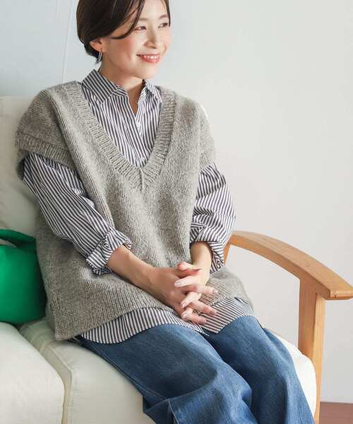 URBAN RESEARCH DOORS 「URBAN DOORS」 Vネックニット MEDIUM