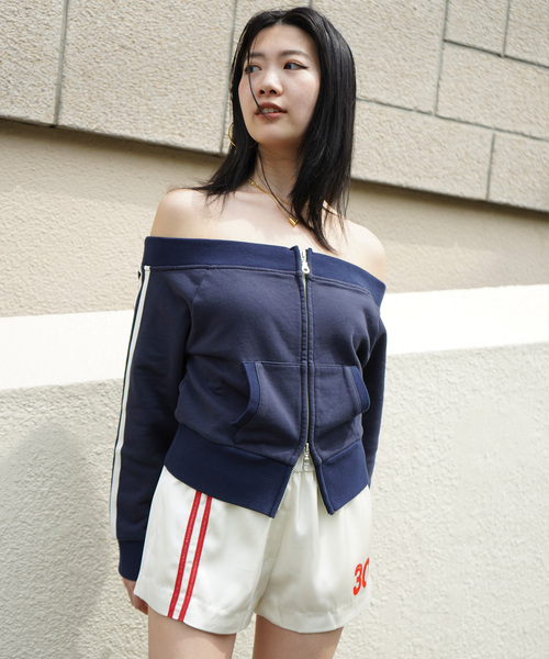 トレーナー スウェット ウラケオフショルトラックZIPジャケット レディース JOINT WORKS トレーナー スウェット ウラケオフショルトラック