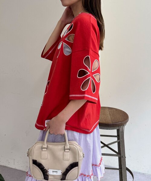 tシャツ 「HELLO.SANFRANCISCO」フラワーカットビッグTEE レディース HELLO.SANFRANCISCO】フラワーカットビッグTEE | CIAOPANIC TYPY