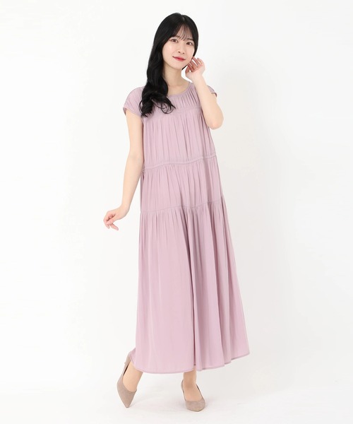 【新品タグ付き】STRAWBERRY-FIELDS シアーサテン ワンピース STRAWBERRY-FIELDS（ストロベリーフィールズ）｜マットジャージ