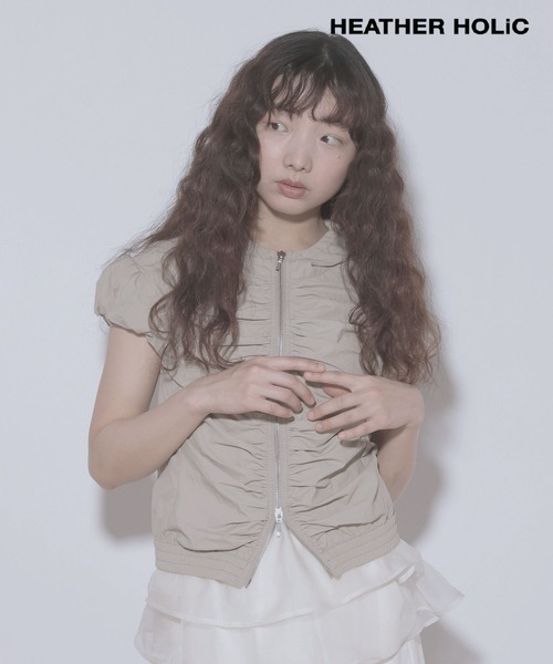 ブラウス シャツ HOLiC ギャザーZIPシャツ　497248 レディース