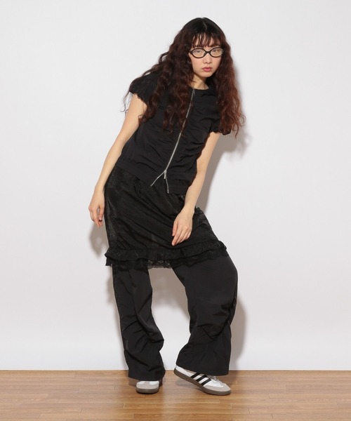 Heather（ヘザー） ブラウス シャツ HOLiC ギャザーZIPシャツ 497248 