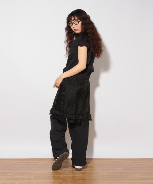 Heather（ヘザー） ブラウス シャツ 半袖 HOLiC ギャザーZIPシャツ