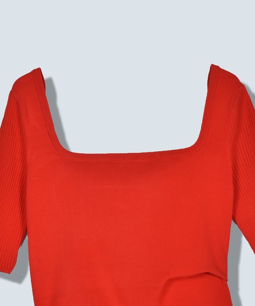 OMMO（オーエムエムオー） ニット セーター ASYMME TUCK HALF SLEEVE