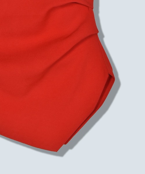 OMMO（オーエムエムオー） ニット セーター ASYMME TUCK HALF SLEEVE
