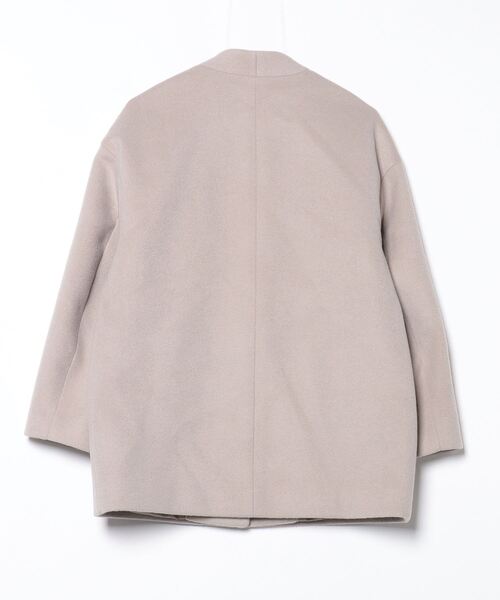 グリーンレーベルリラクシング ノーカラーコート ライトグレージュ 36 タグ付き green label relaxing（グリーンレーベルリラクシング） ノーカラー