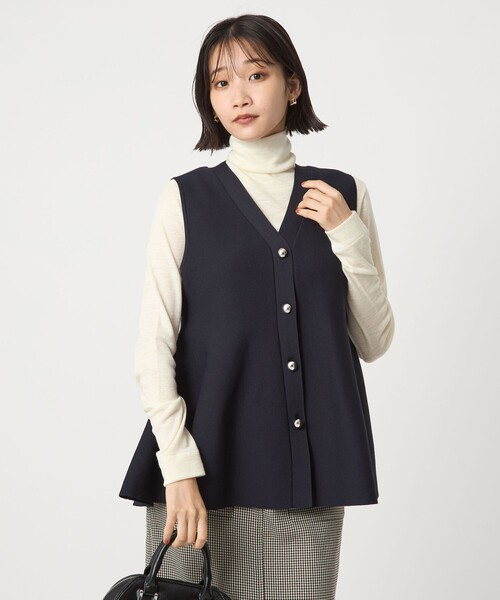 ベスト ジレ ペプラム ジレ ニット プルオーバー -ウォッシャブル- レディース