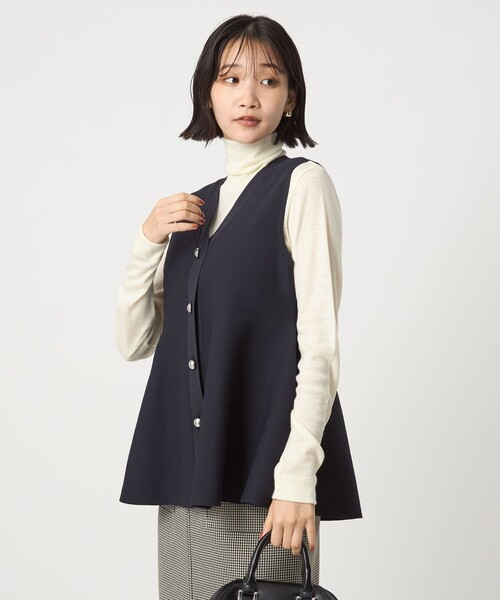ベスト ジレ ペプラム ジレ ニット プルオーバー -ウォッシャブル- レディース