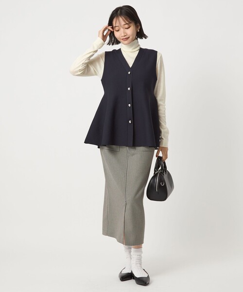ベスト ジレ ペプラム ジレ ニット プルオーバー -ウォッシャブル- レディース
