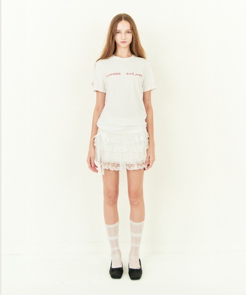 tシャツ Embroidered Signature T レディース