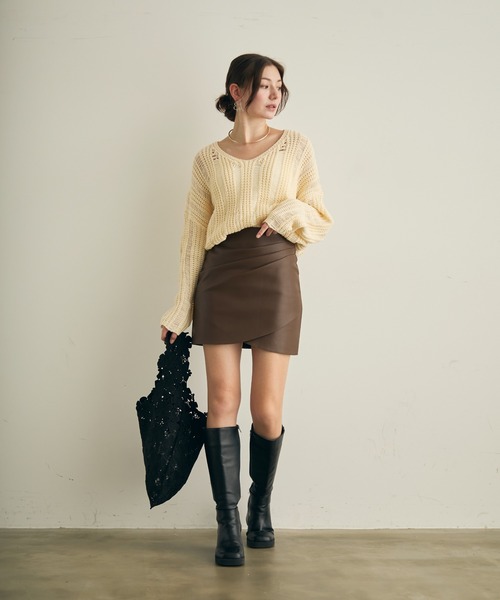 Lunea トートバッグ フラワーレーストートバッグ レディース