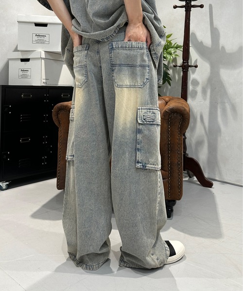 「sedacle」 加工デニムパンツ MEDIUM ライトブルー メンズ