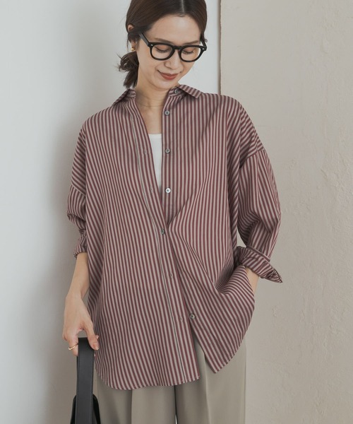 URBAN RESEARCH ストライプ長袖シャツ URBAN RESEARCH DOORS ブラウス シャツ ストライプオーバー