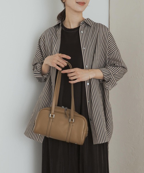 値下　URBAN RESEARCH レーヨンシルクストライプオーバーシャツ URBAN RESEARCH｜new basic レーヨンシルクストライプオーバー