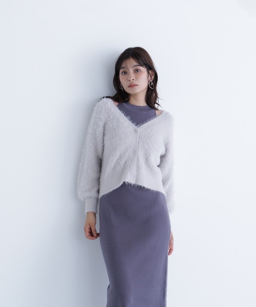 新品未使用　ジャスグリッティー　カーデ付きスカラネックニットワンピース　M NATURAL BEAUTY BASIC（ナチュラルビューティーベーシック