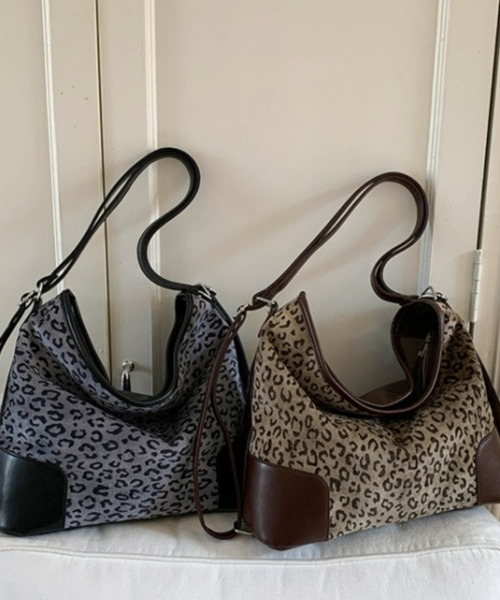 未使用級DIESEL レオパード柄 ショルダーバッグ　2way y2k総柄 gossip!ロサンゼルス ショルダーバッグ バッグ Y2Kレオパード柄2WAY