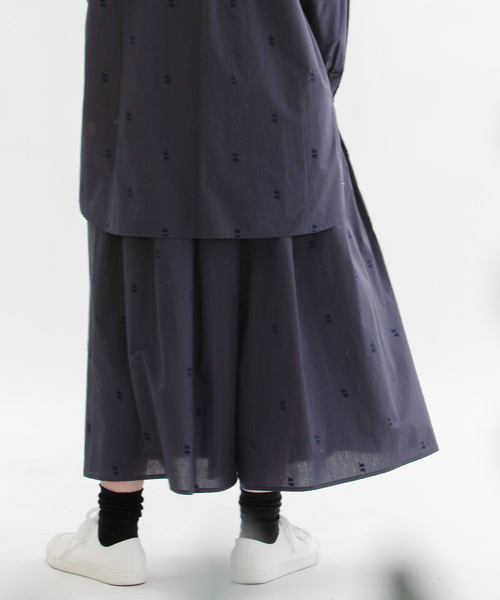 ノップドゥノッド（nop de nod）/フロッキースワンブロードタックキュロット nop de nod（ノップドゥノッド） スカート フロッキースワンブロード