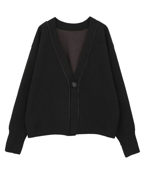 レオナール❤️ブラックカーディガン　リバーシブル‼️ OPENING ACT] WOOLミックスリバーシブルVネックカーディガン | OPENING ACT