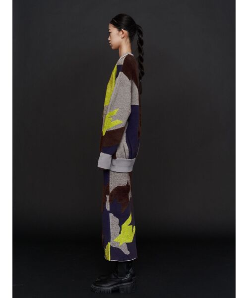 UN3D.（アンスリード） ロング スカート MIX CAMOUFLA JACQUARD KTSK