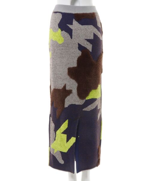 UN3D.（アンスリード） ロング スカート MIX CAMOUFLA JACQUARD KTSK