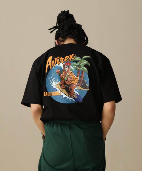 「AVIREX」 半袖Tシャツ M ブラック メンズ_画像2