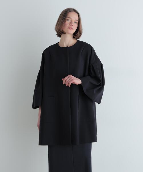 スプリングコート　ブラック　ルフィル　超美品 LE PHIL（ル フィル） ノーカラーコート コート 入学式 卒業式 卒園式