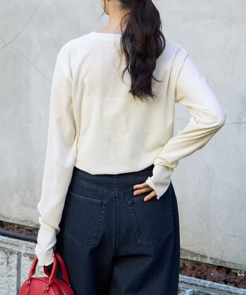 tシャツ 「AIRY DAYシリーズ」サムホール付き クルーネック メローロンT「マシンウォッシャブル/UVカット」 レディース | MONO-MART | 15