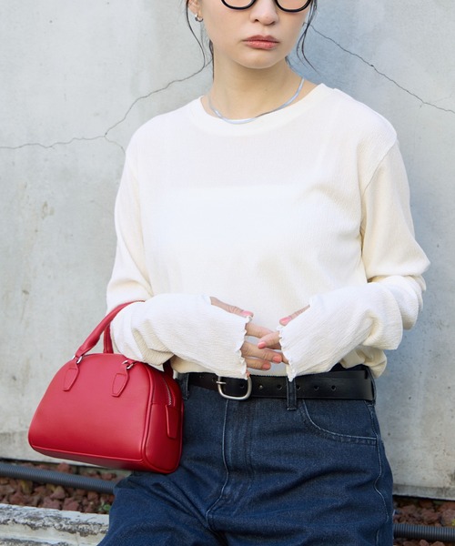 tシャツ 「AIRY DAYシリーズ」サムホール付き クルーネック メローロンT「マシンウォッシャブル/UVカット」 レディース | MONO-MART | 22
