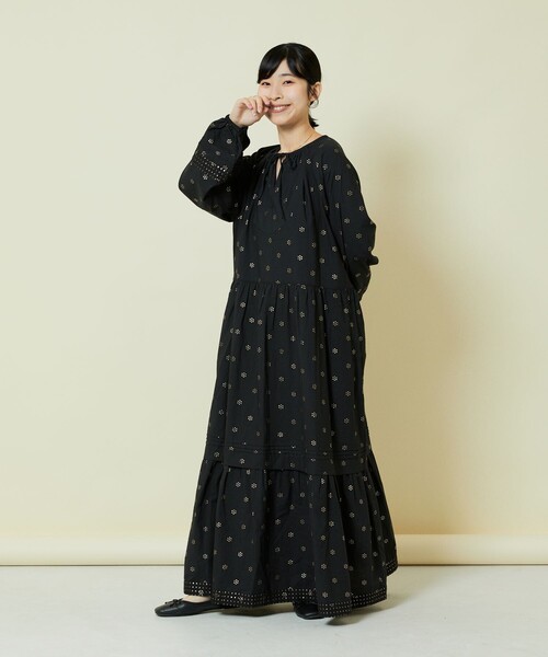 「Freada」 長袖ワンピース ONE SIZE ブラック レディースの画像