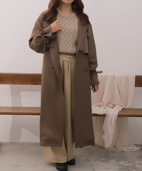 「mil」 トレンチコート X-SMALL ベージュ レディース_画像6