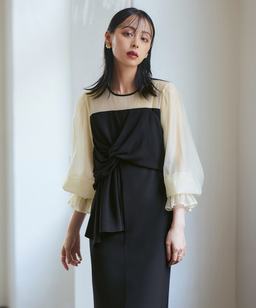 「RUIRUE BOUTIQUE」 長袖ワンピース S チャコール レディースの画像