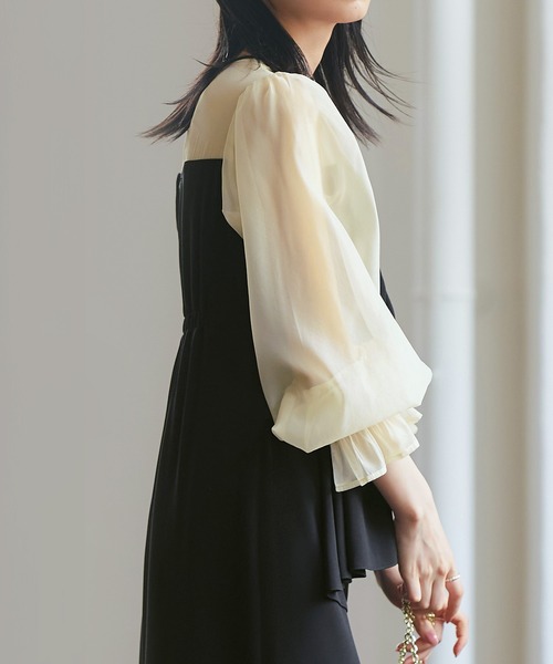「RUIRUE BOUTIQUE」 長袖ワンピース S チャコール レディースの画像