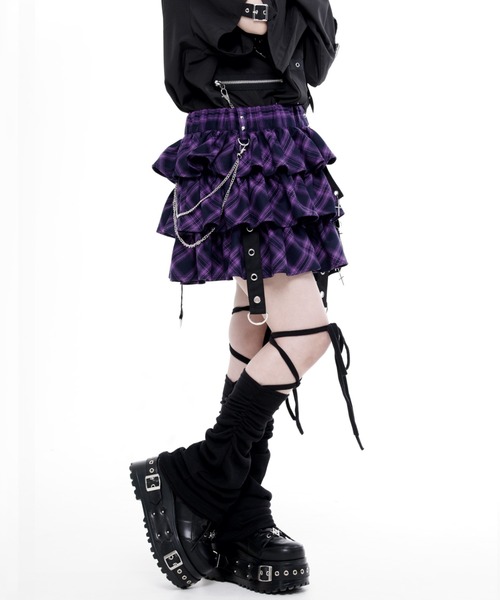 TRAVAS TOKYO ベルト付きティアードフリルスカート TRAVAS TOKYO（トラバストーキョー） スカート 「TRAVAS TOKYO