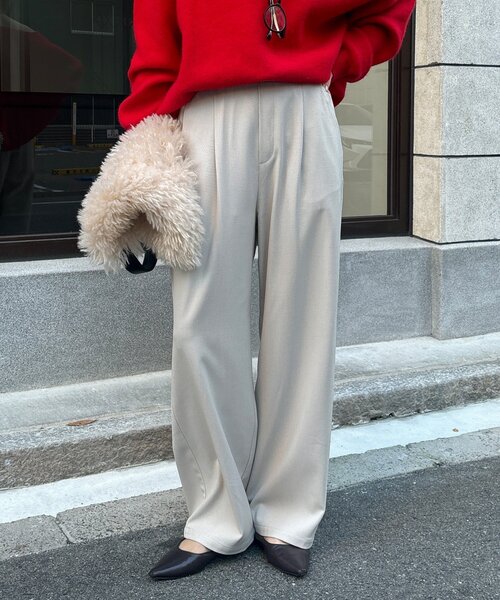 「DouDou」 イージーパンツ FREE アイボリー レディース_画像8