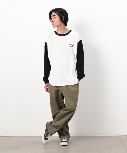 「Purple&Yellow」 長袖Tシャツ SMALL ベージュ メンズ_画像3
