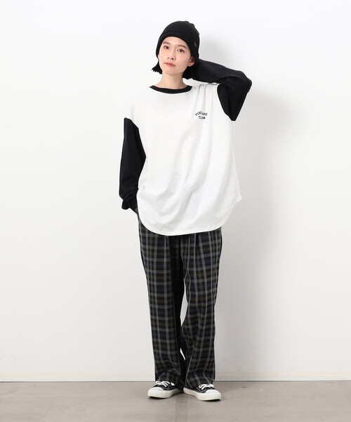 「Purple&Yellow」 長袖Tシャツ SMALL ベージュ メンズ_画像5