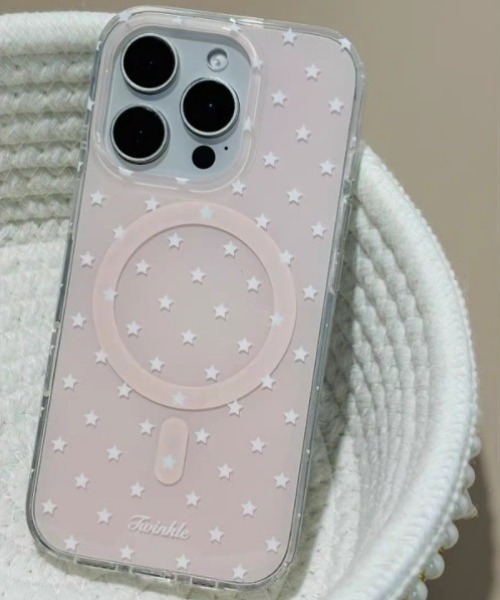 スマホケース Twinkle 星柄 ドット マグネット iPhone ケース 13/14.15