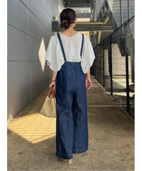 ダークブルー ストレートレッグ デニムパンツ BACK NUMBER デニムパンツ M ダークインディゴブルー レディース