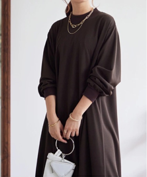 「and it_」 「newlyme」長袖ワンピース M-L ブラック レディース_画像5