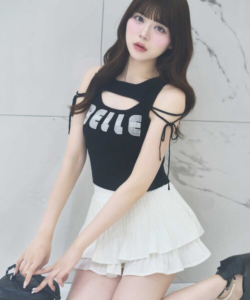 スカート Bell Charm Tweed Pleats Mini Skirt Belle Charme スカート 「Belle Charme」Tweed Pleats Mini Skirt