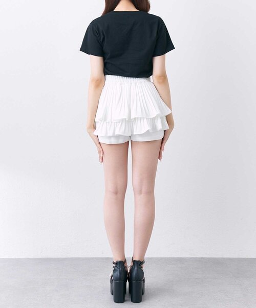 Belle Charme スカート 「Belle Charme」Tweed Pleats Mini Skirt
