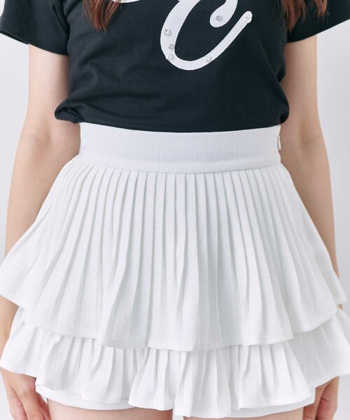 Belle Charme スカート 「Belle Charme」Tweed Pleats Mini Skirt