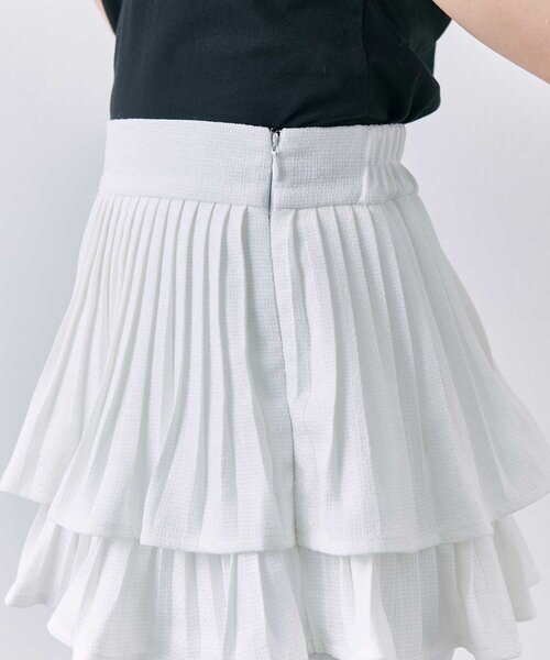 Belle Charme スカート 「Belle Charme」Tweed Pleats Mini Skirt