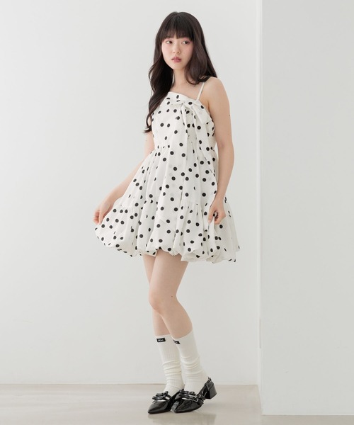 Heather（ヘザー） ワンピース アシメバルーンリボンミニワンピース